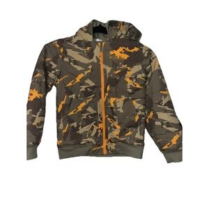Columbia Hooded Boys Size 6/7 Winter  Jacket Camouflage Orange Puffer Reversible
